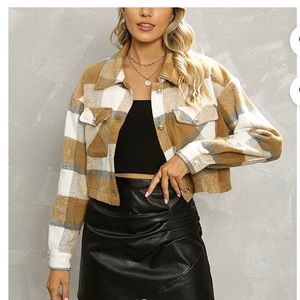 Brand new cropped flannel. Thick material!